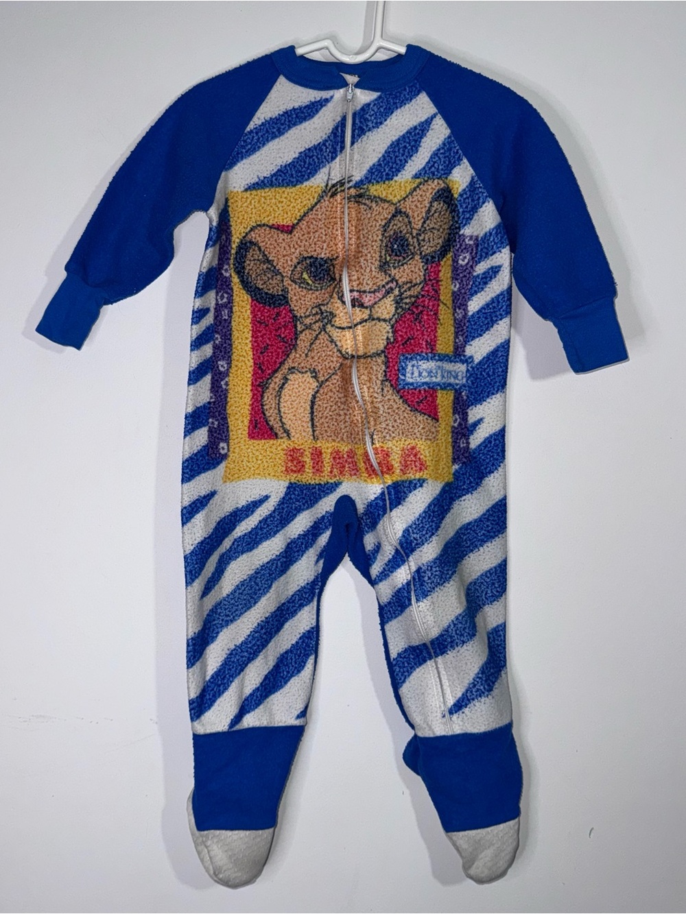 Vintage 90s Disney Lion King Simba 2T Footed Pajamas Sleeper Fleece